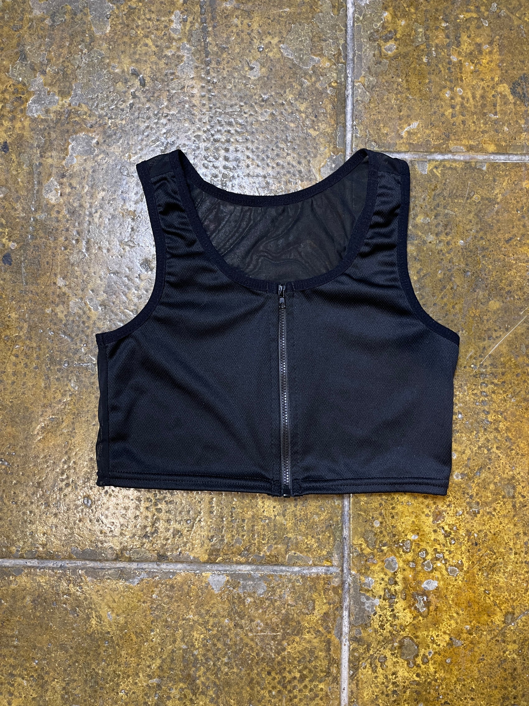 Sleeveless Crop Sport Top Black Tactical - S