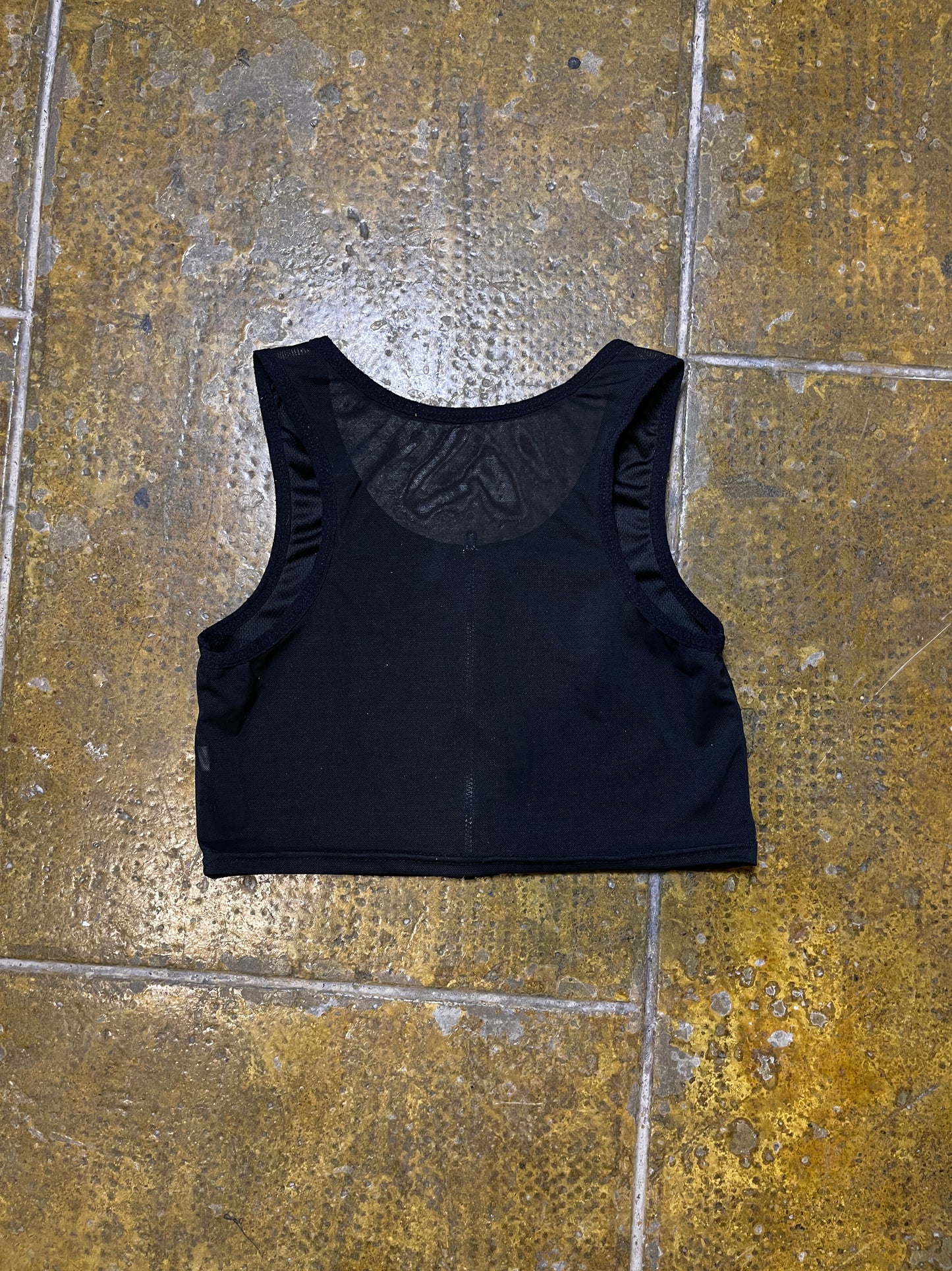 Sleeveless Crop Sport Top Black Tactical - S