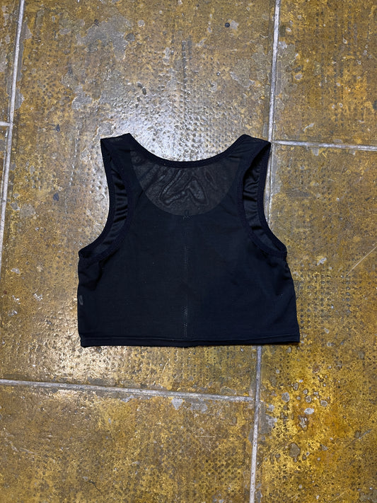 Sleeveless Crop Sport Top Black Tactical - S