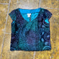 Vintage Alberta Castillo Sleeveless Top Turquoise Blue - XXXL