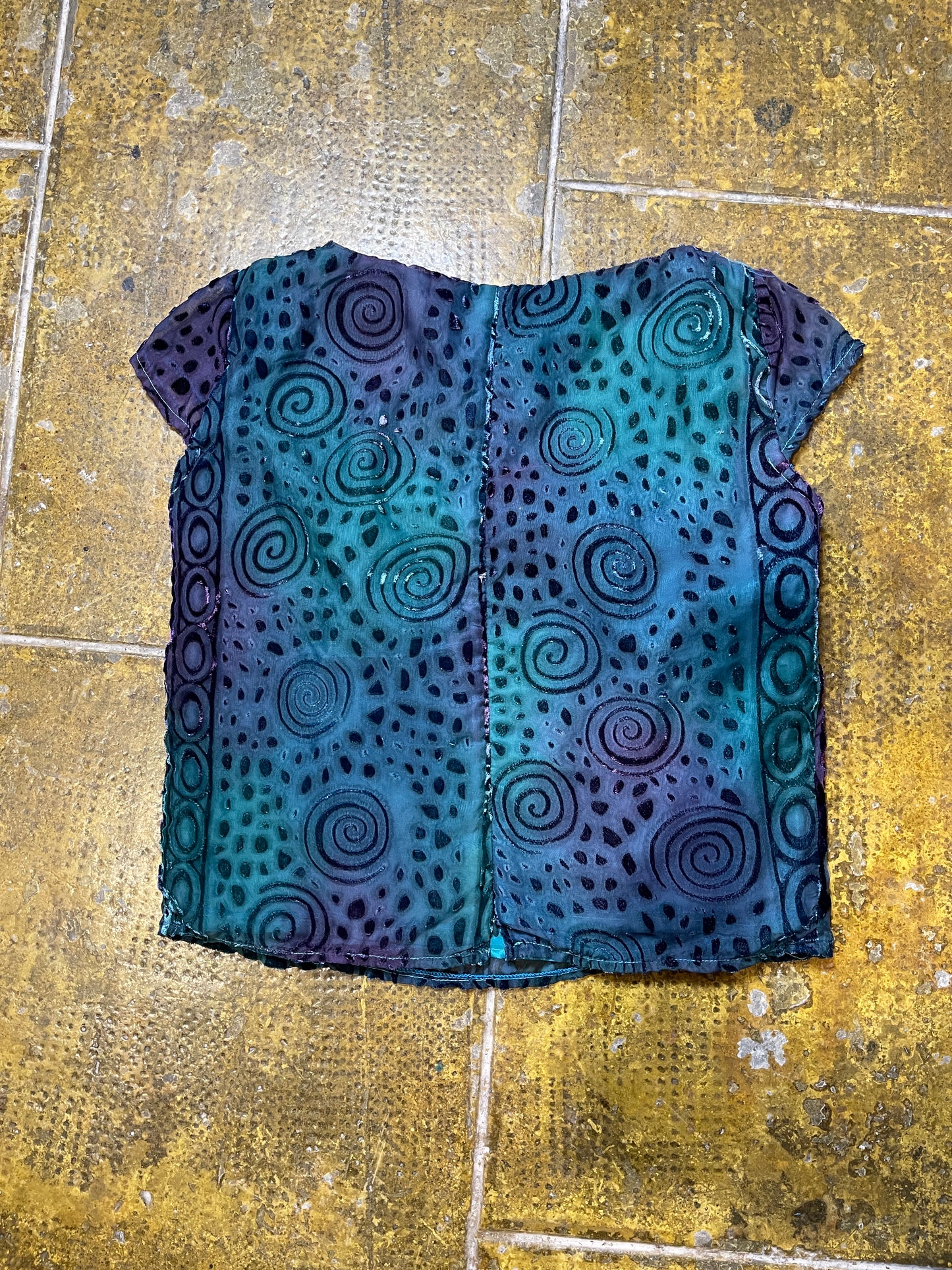Vintage Alberta Castillo Sleeveless Top Turquoise Blue - XXXL