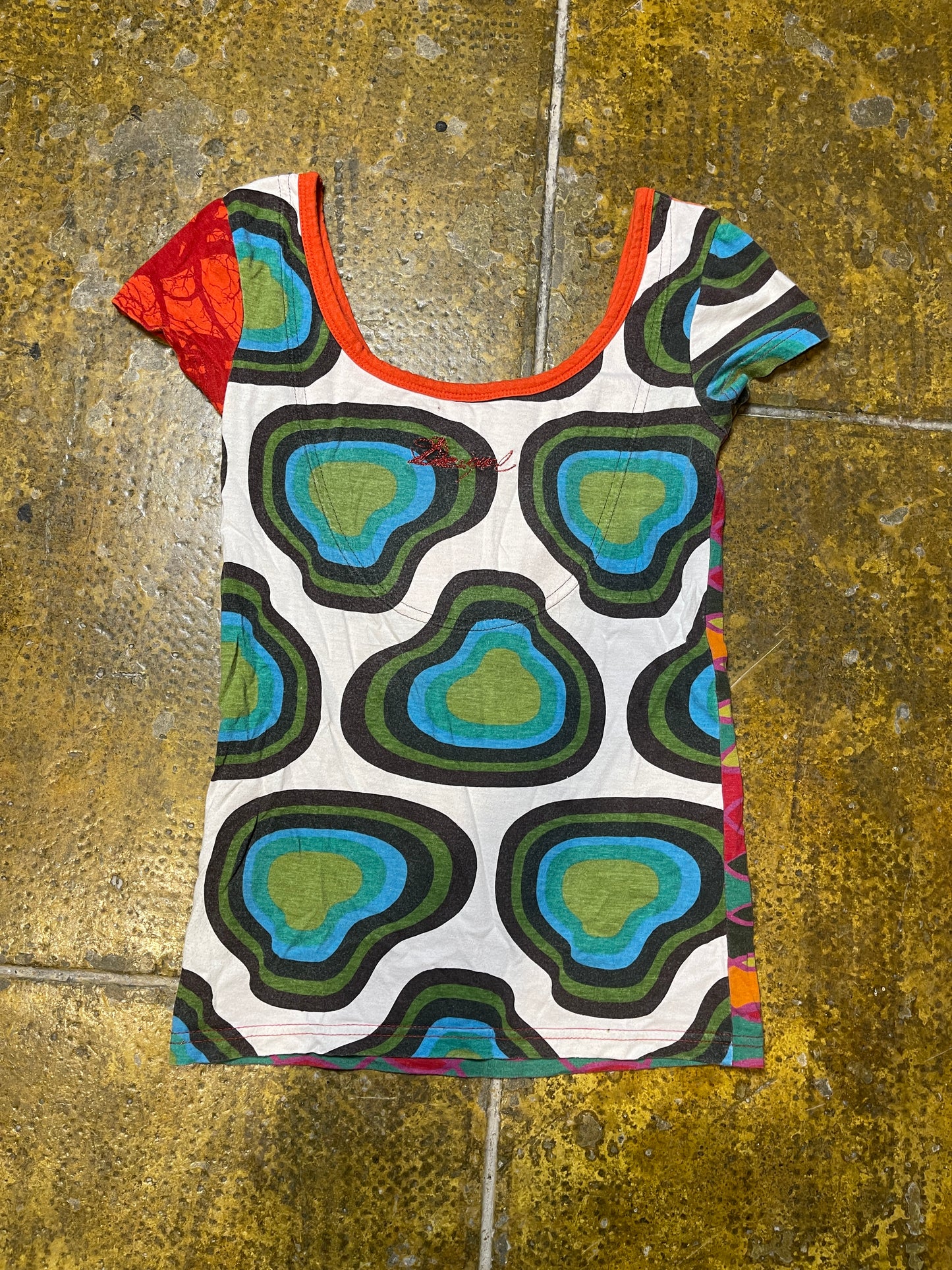 Desigual Short Sleeve Top Multicolor 2000s y2k - XS