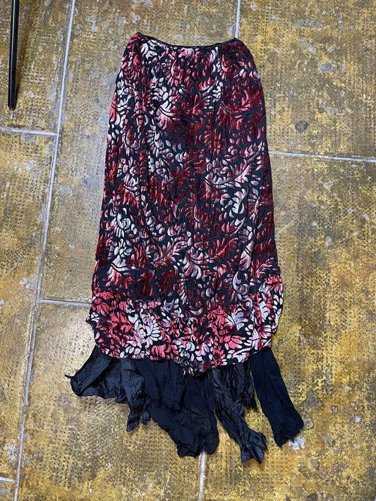 TMT Tomato Velvet Skirt Red Black 2000s y2k Fairy - XXL
