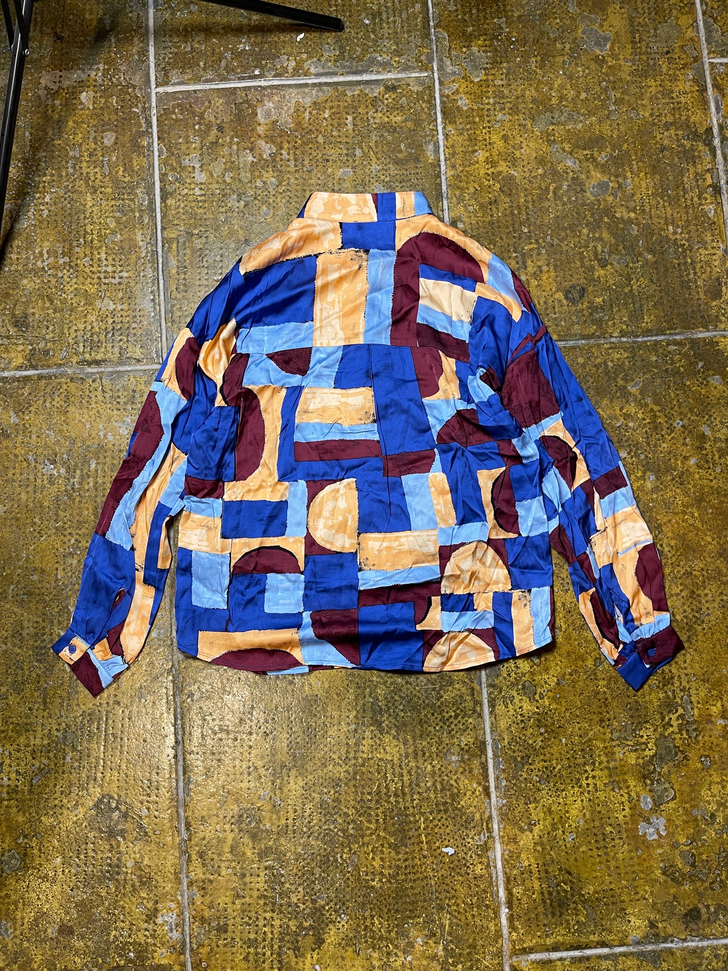 Esprit Long Sleeve Blouse Top 2000s y2k Multicolor - XS