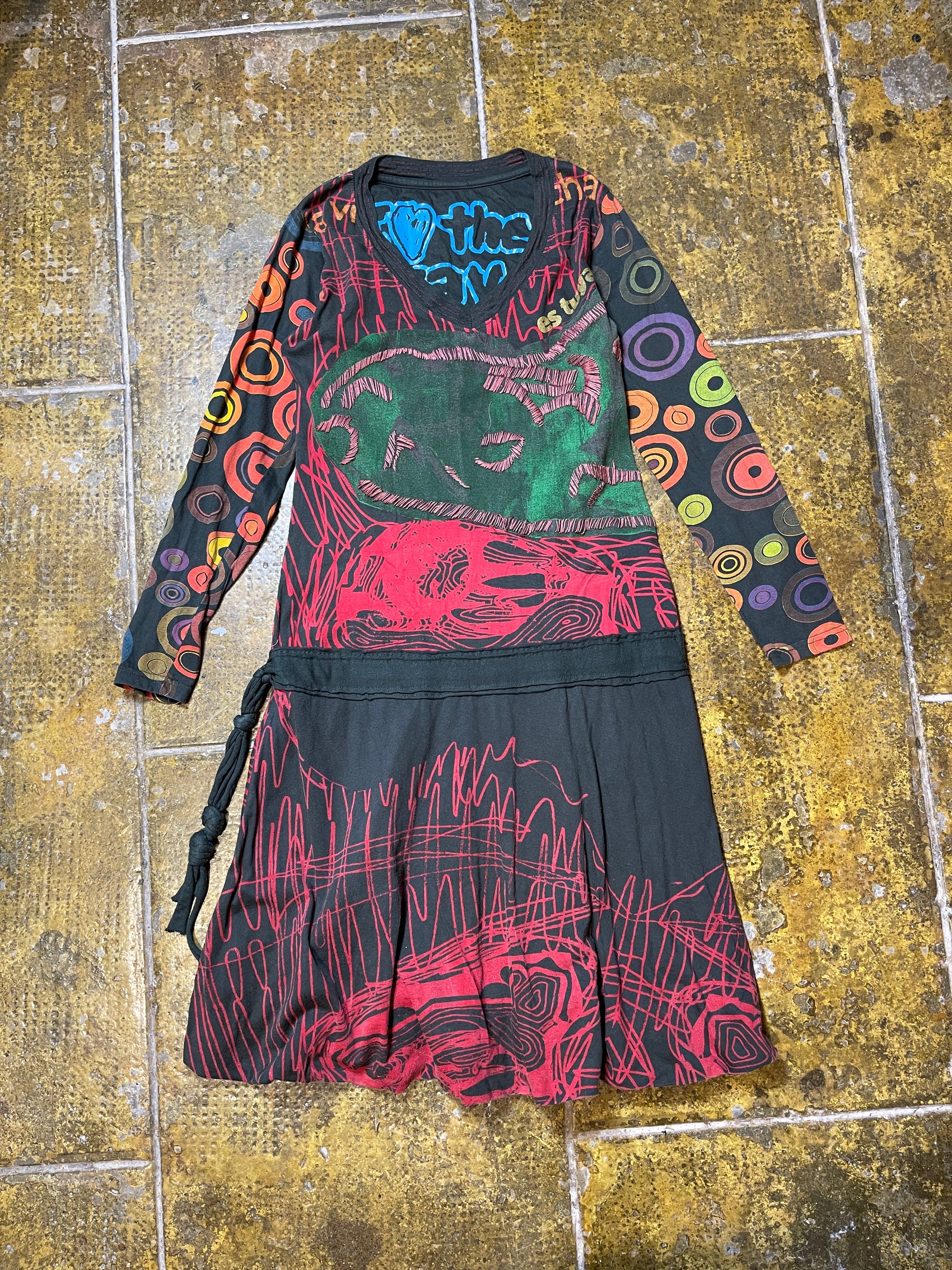 Desigual Long Sleeve Dress Boho Multicolor 2000s y2k - M