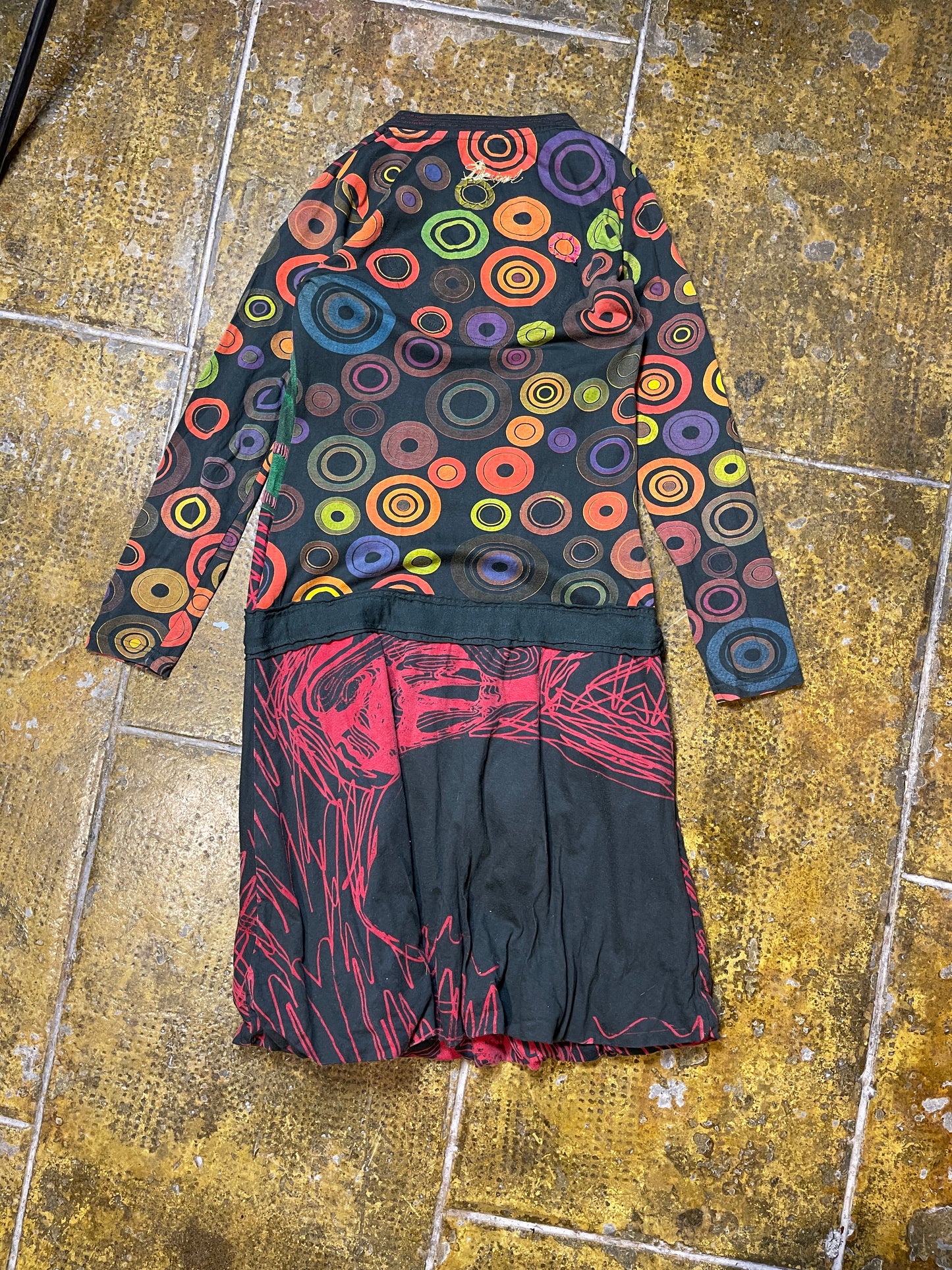 Desigual Long Sleeve Dress Boho Multicolor 2000s y2k - M