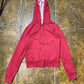 Bershka Zip Through Hoodie Red - M