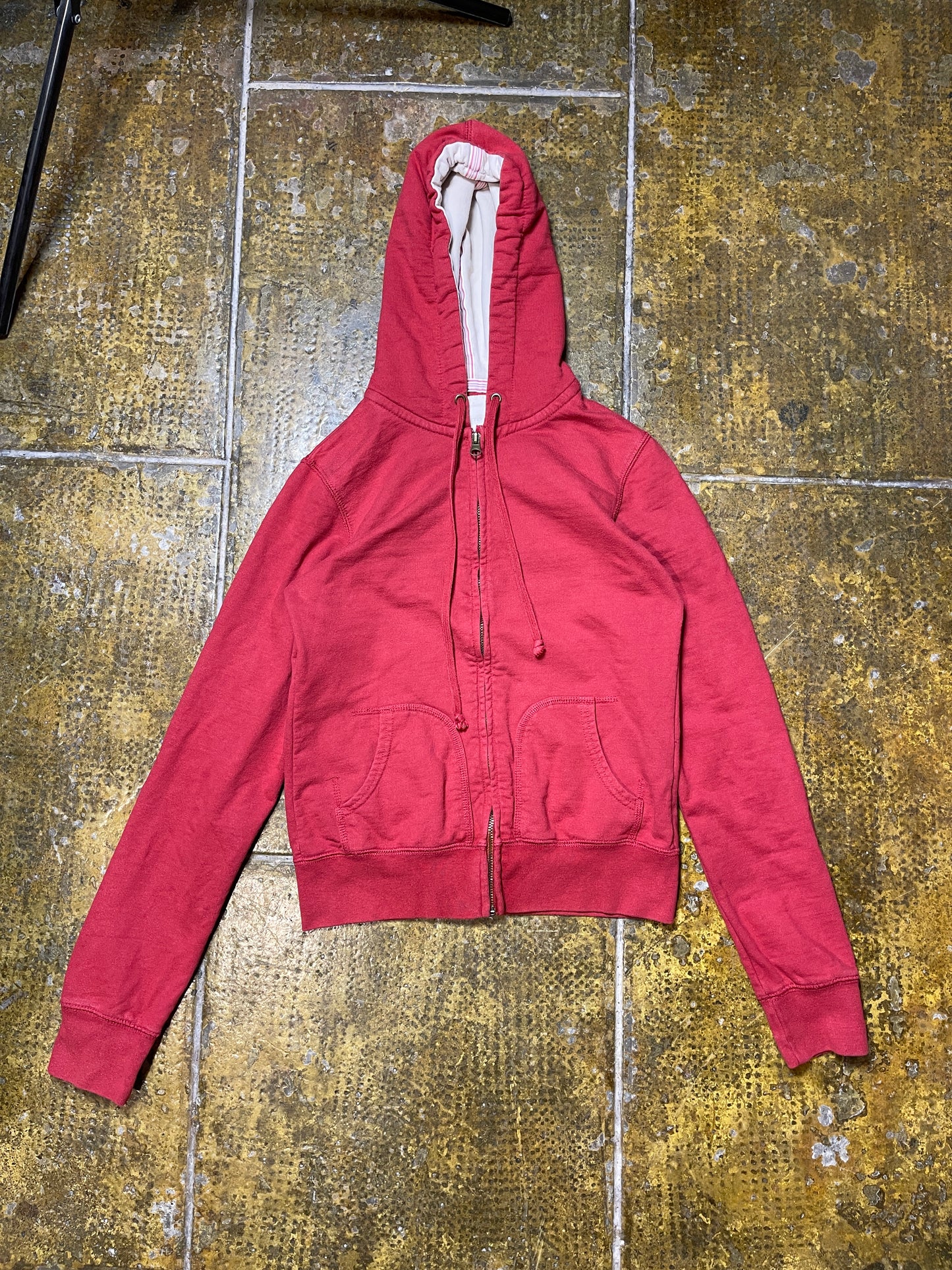 Bershka Zip Through Hoodie Red - M