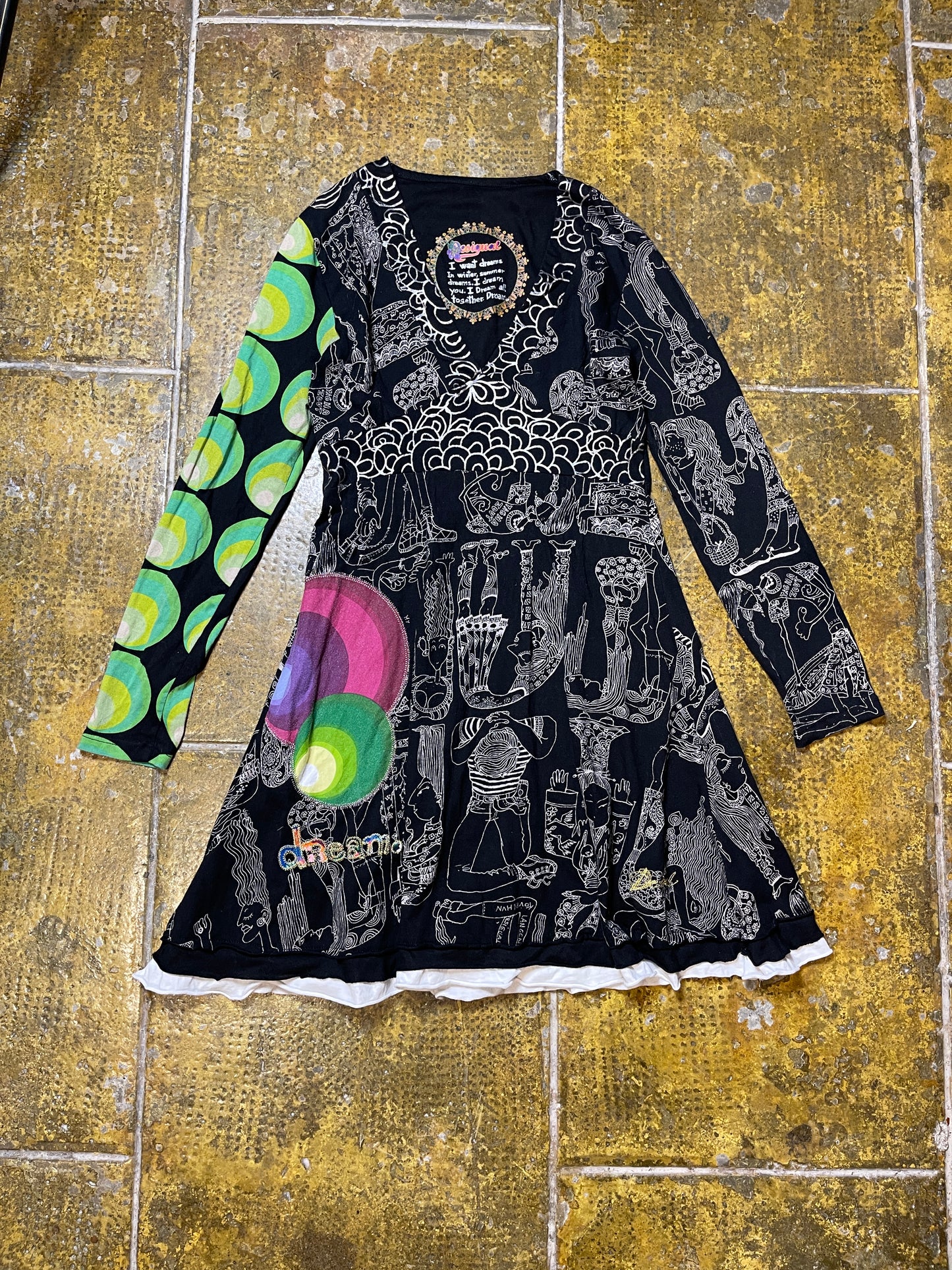 Desigual Long Sleeve Dress Multicolor 2000s y2k - L