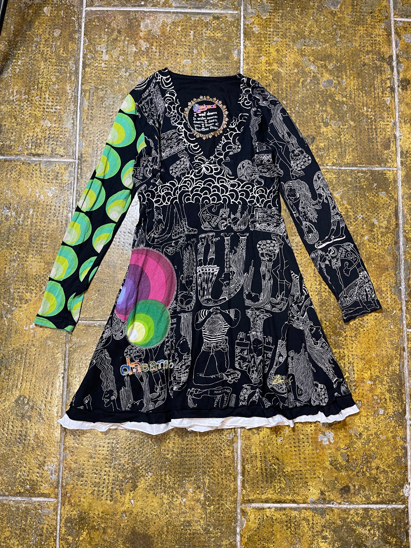 Desigual Long Sleeve Dress Multicolor 2000s y2k - L