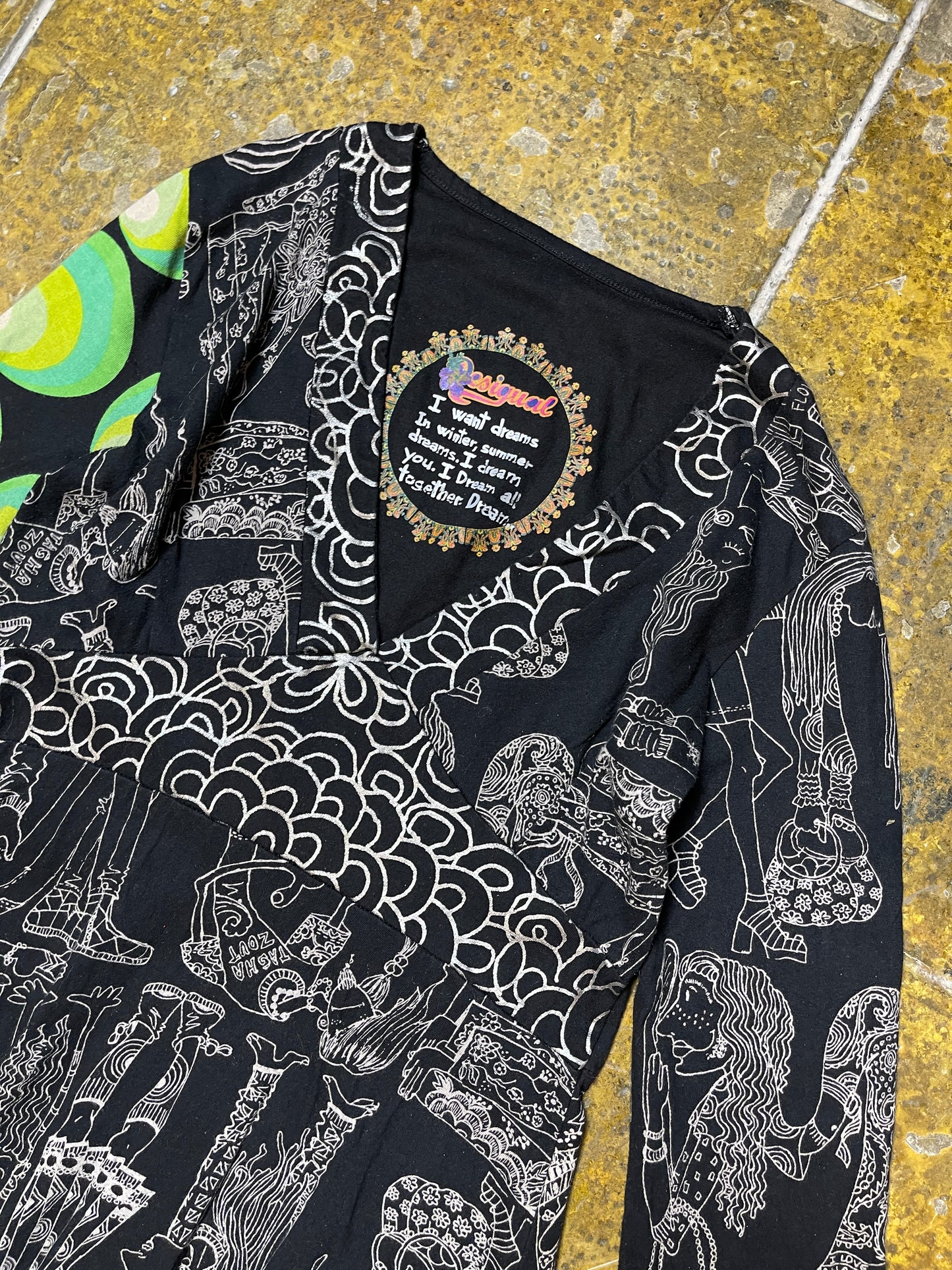 Desigual Long Sleeve Dress Multicolor 2000s y2k - L