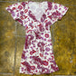 Formula Joven Short Sleeve Summer Dress White Red 2000s y2k - M