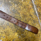 Diesel Leather Metal Big Buckle Belt Brown Silver 2000s y2k - 80cm
