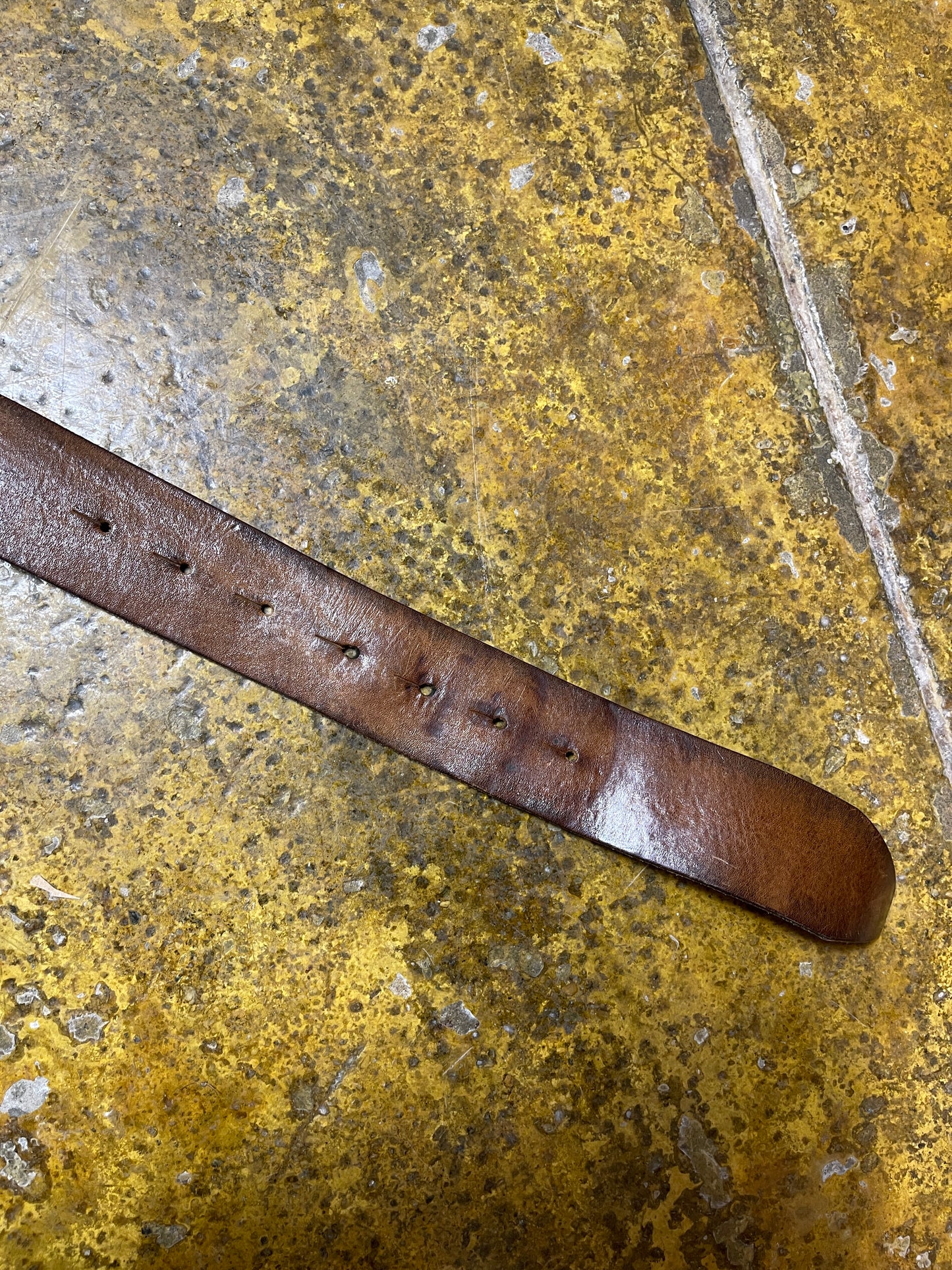 Diesel Leather Metal Big Buckle Belt Brown Silver 2000s y2k - 80cm