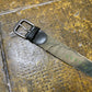 Playboy Belt Khaki Cotton Leather 2000s y2k Military Style - 94cm