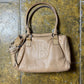 Vintage Balmain Leather Barrel Handbag Beige
