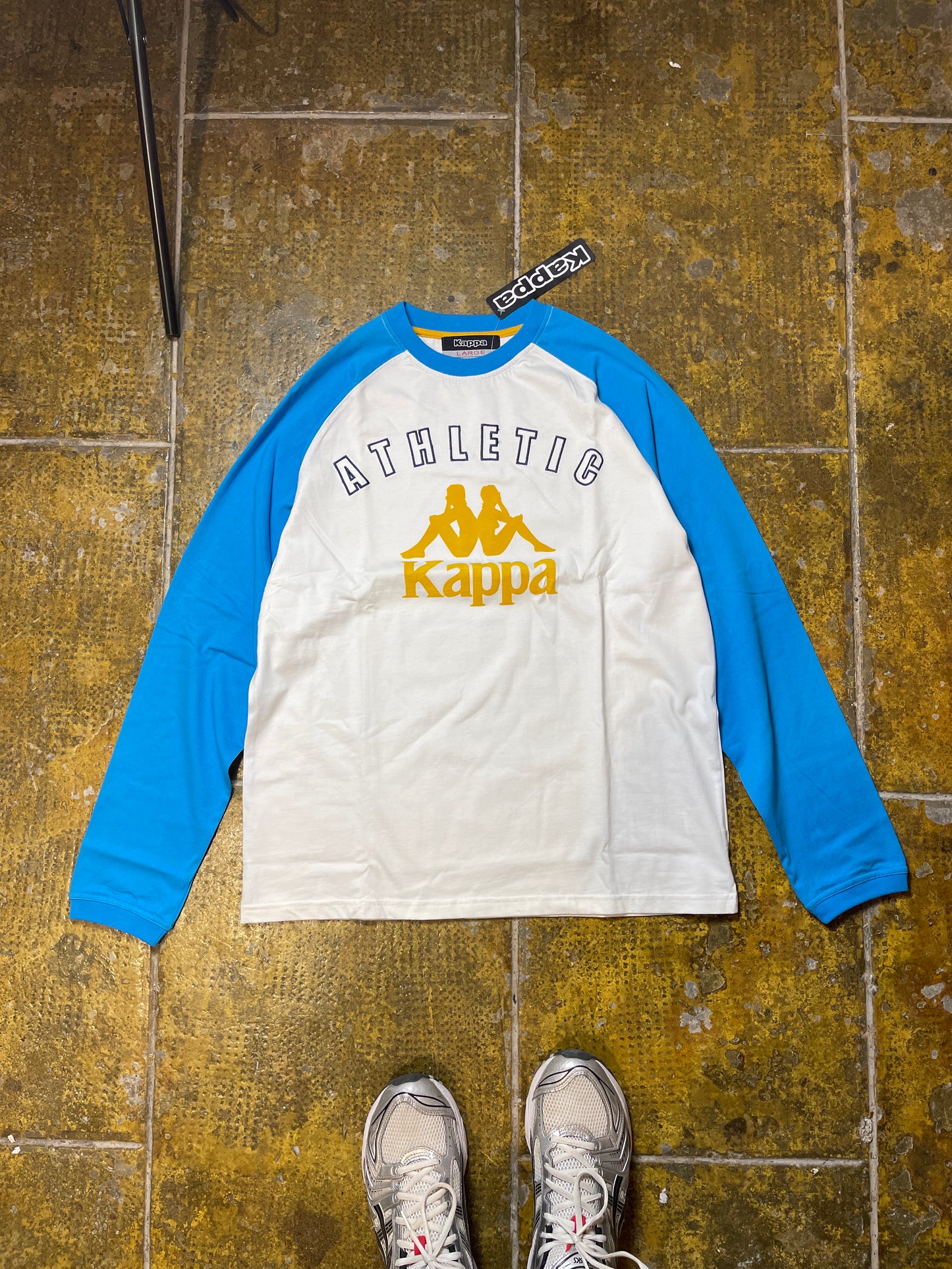 Kappa Longsleeve White Blue 2000s y2k Deadstock - L