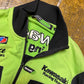 Kawasaki Sport Zip Through Racing Jacket Black Green 2000s y2k - S