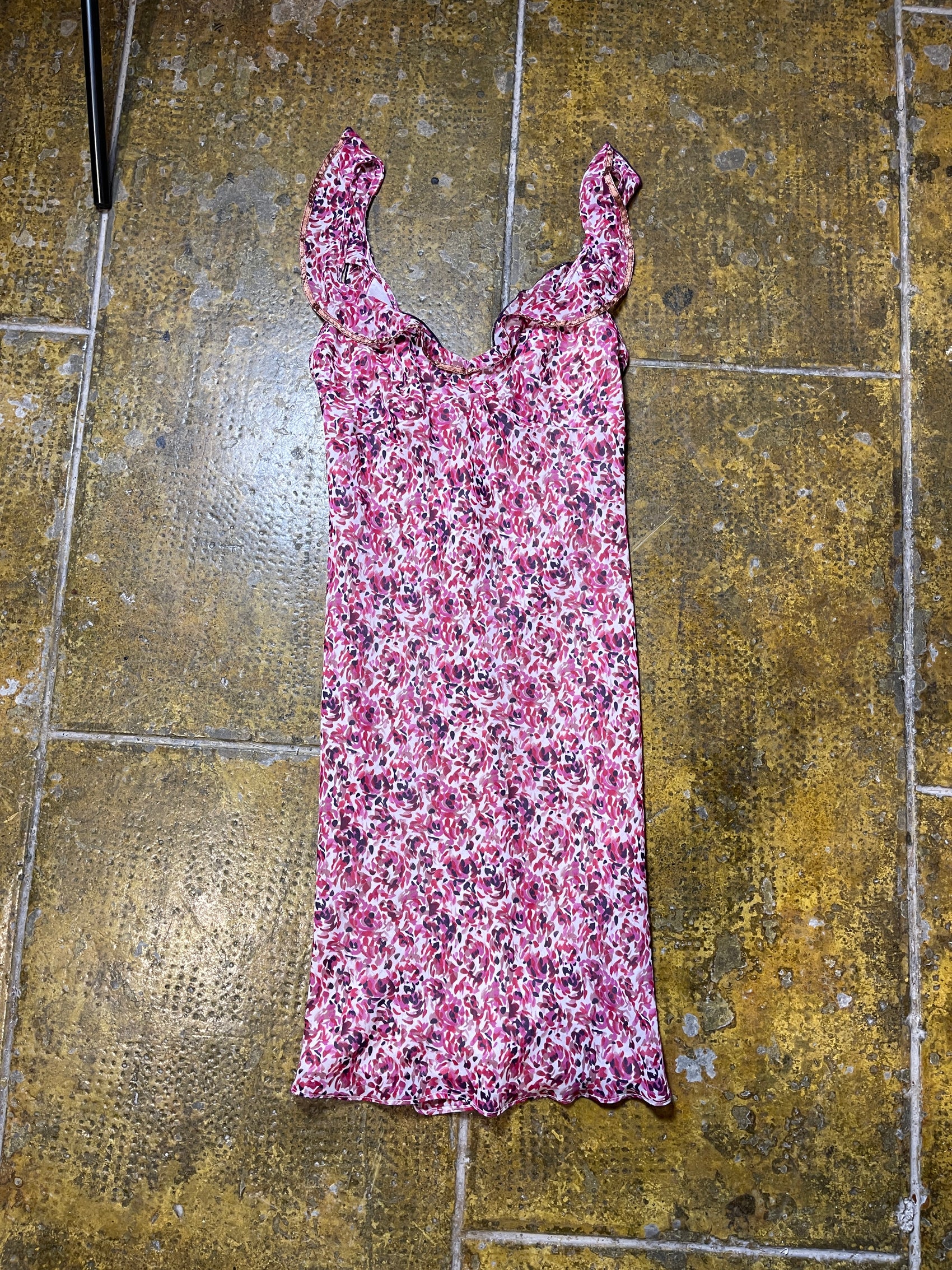 Etam Short Sleeve Summer Dress Pink White 2000s y2k Fairy - M