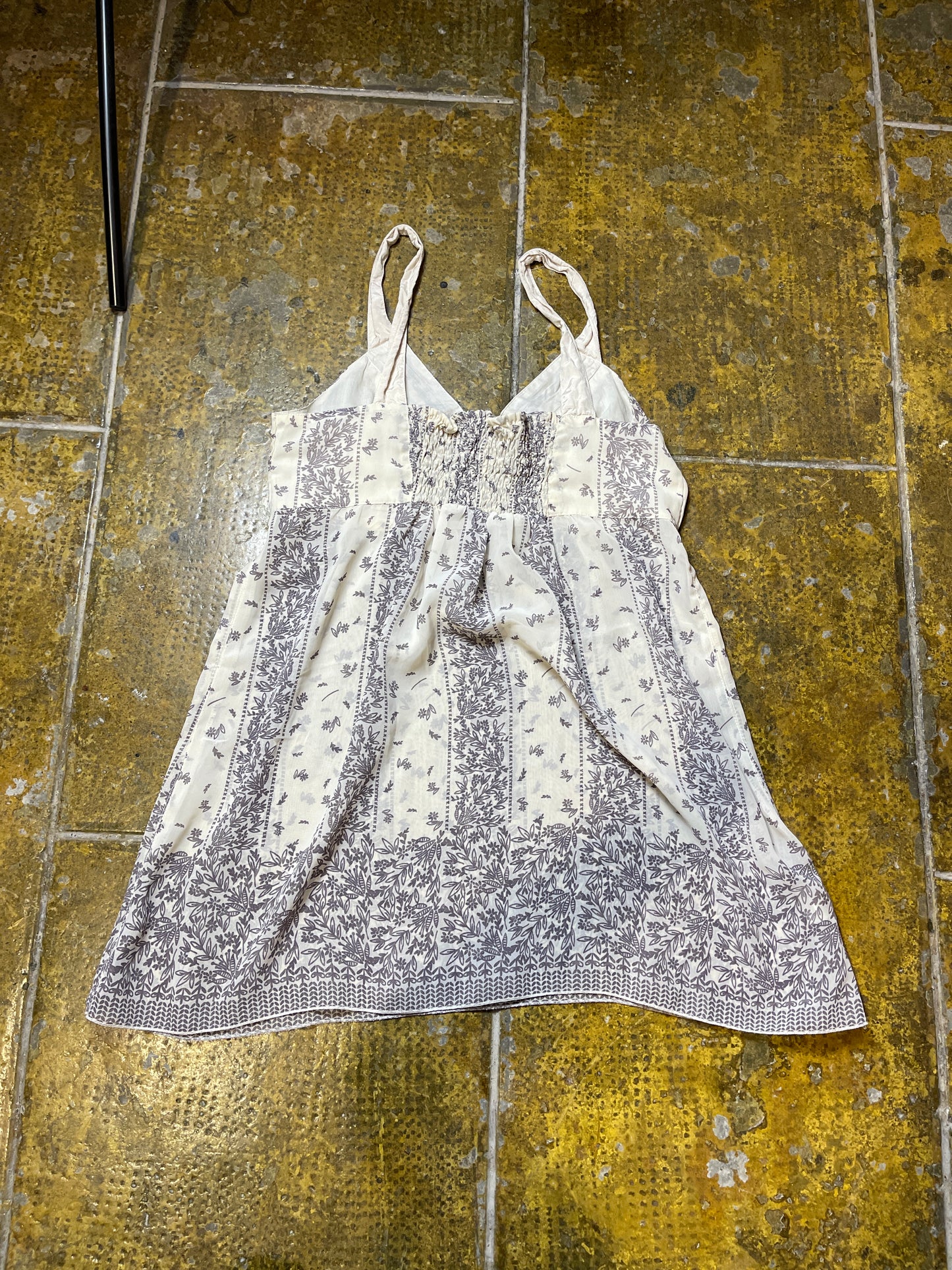 Promod Sleeveless Summer Dress Cream 2000s y2k - M