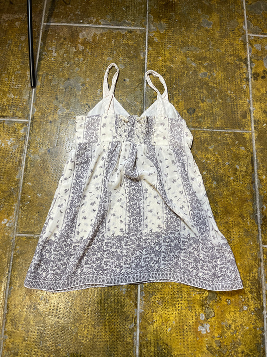 Promod Sleeveless Summer Dress Cream 2000s y2k - M