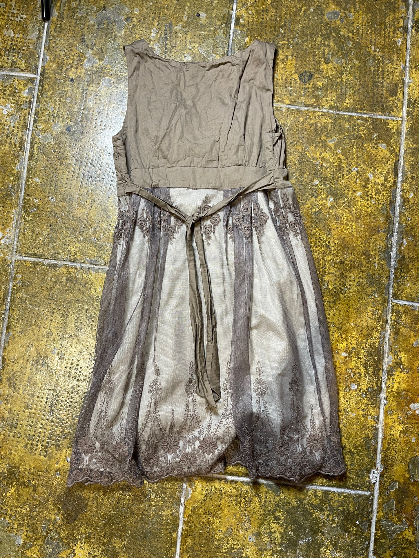 Promod Sleeveless Summer Dress Brown - L