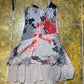 DPM Sleeveless Summer Dress Red Cream 2000s y2k Fairy - M