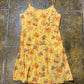 Sleeveless Summer Dress Yellow Flowers 2000s y2k - XL