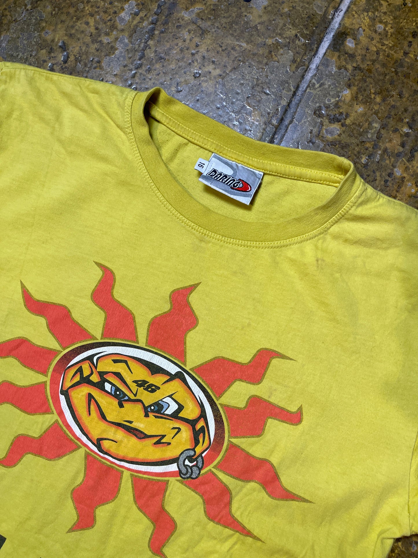 Valentino Rossi T-Shirt Yellow 46 The Doctor 2000s y2k Racing - S