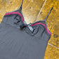 Etam Sleeveless Summer Dress Gray Pink 2000s y2k - M