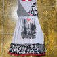 Cache Cache Sleeveless Summer Dress Gray Red 2000s y2k - L