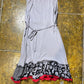Cache Cache Sleeveless Summer Dress Gray Red 2000s y2k - L