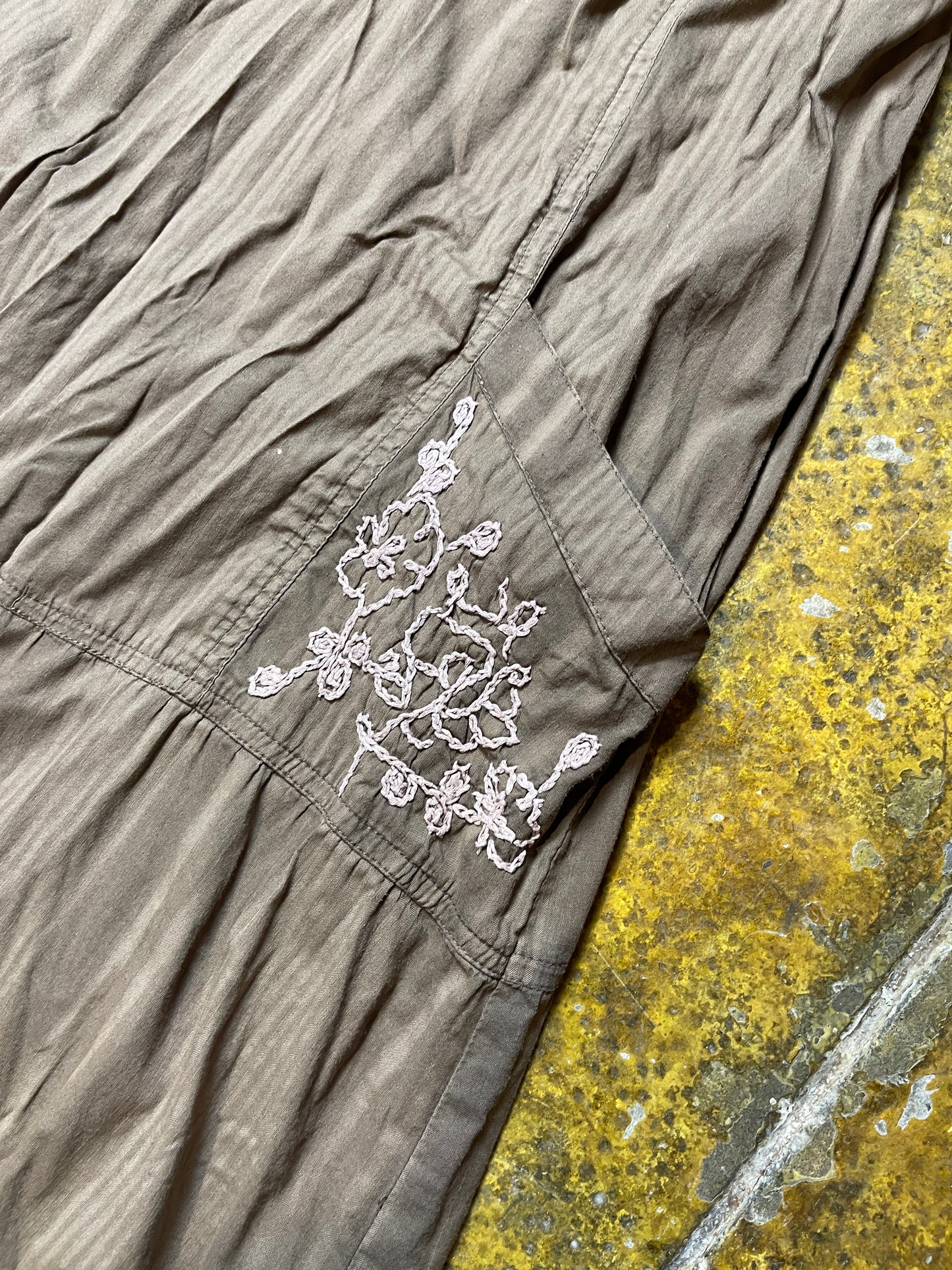 Cache Cache Sleeveless Summer Dress Brown 2000s y2k - M