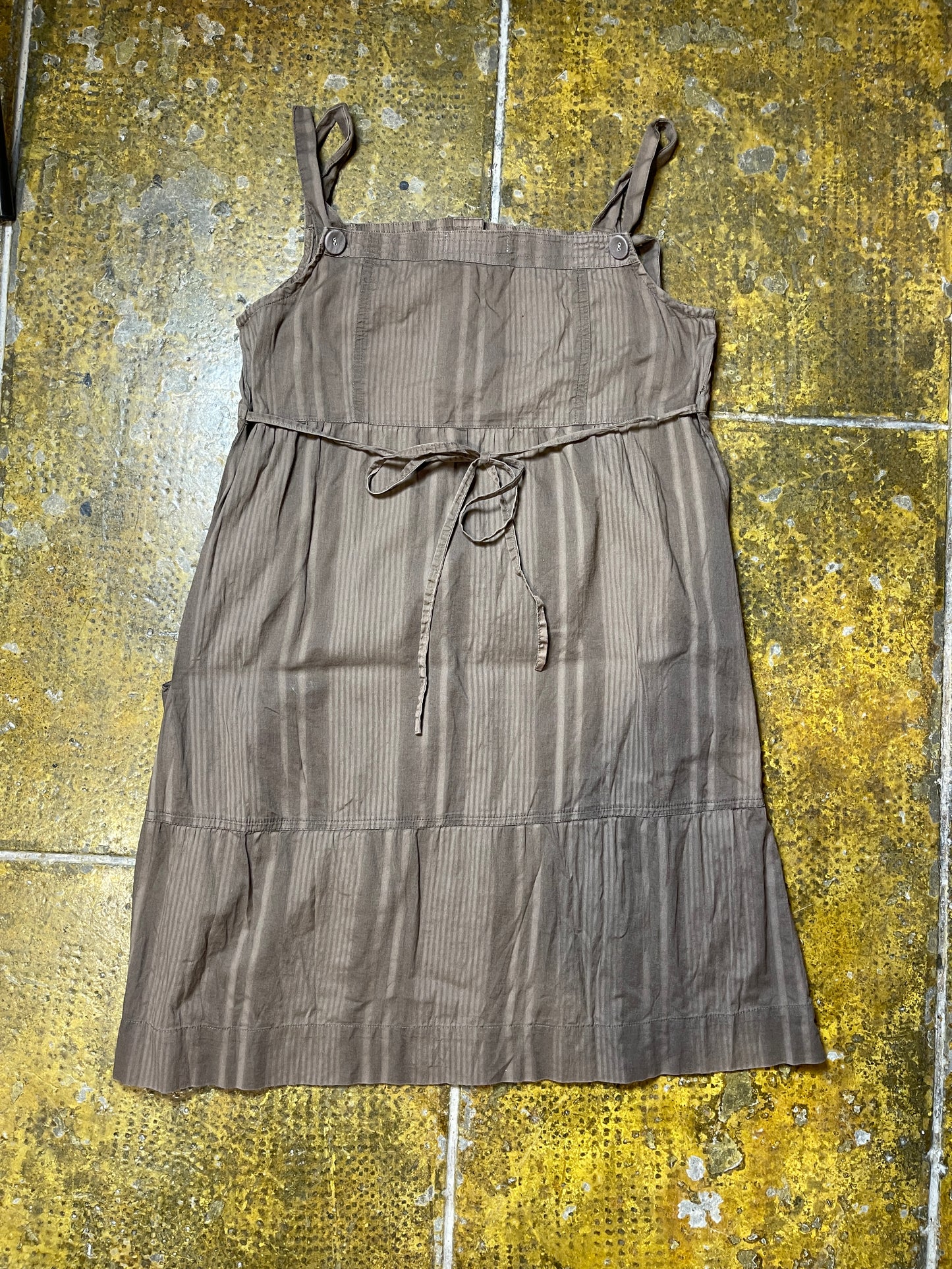 Cache Cache Sleeveless Summer Dress Brown 2000s y2k - M