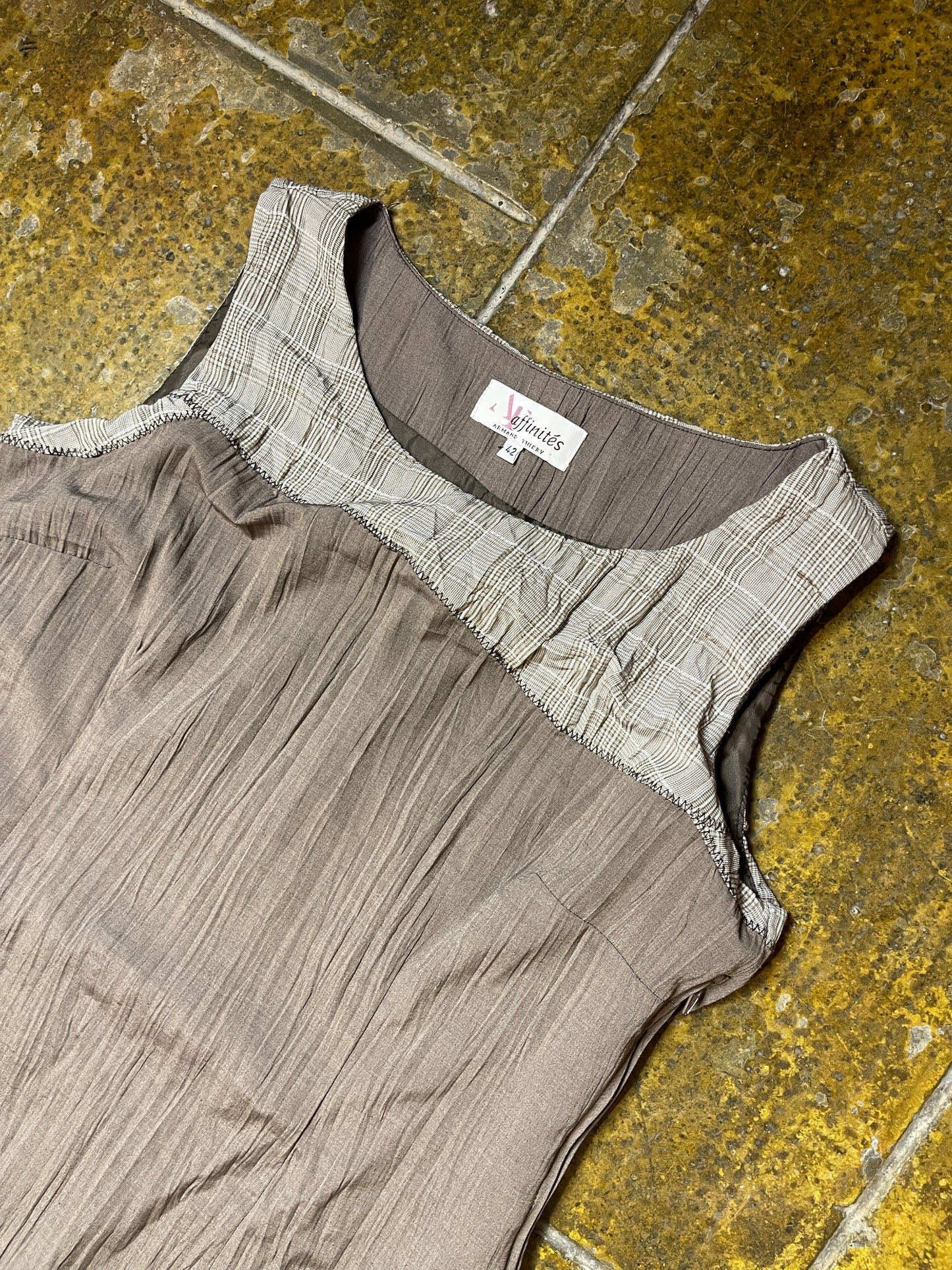 Armand Thiery Sleeveless Summer Dress Gray Brown 2000s - XL