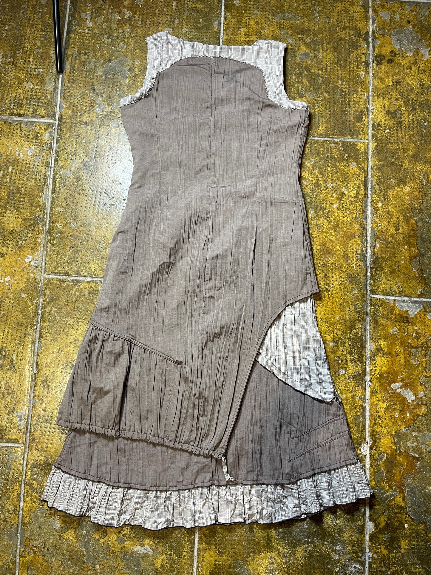 Armand Thiery Sleeveless Summer Dress Gray Brown 2000s - XL