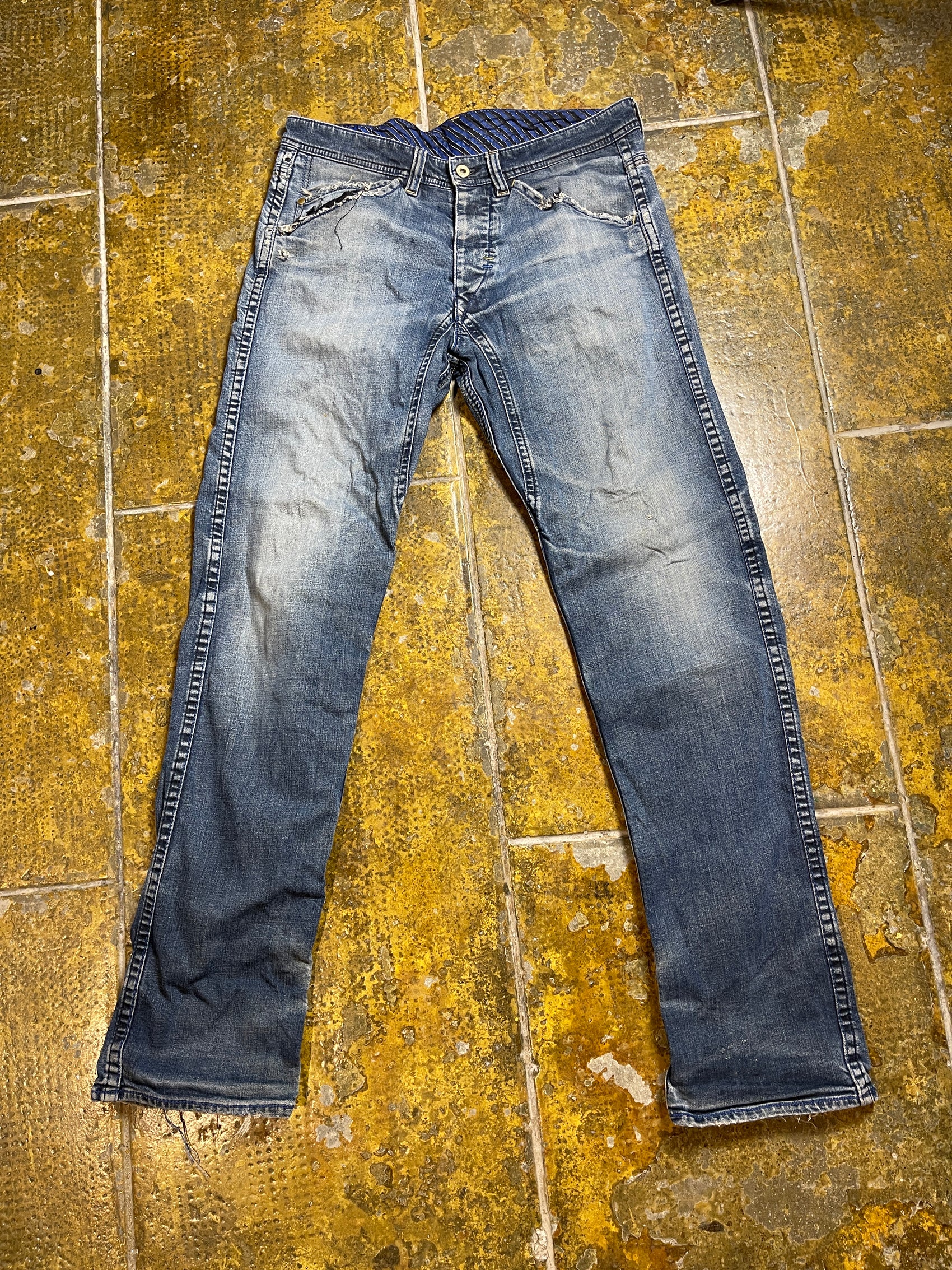 Evisu Denim Pants Bootcut Blue 2000s y2k Streetstyle - M/L