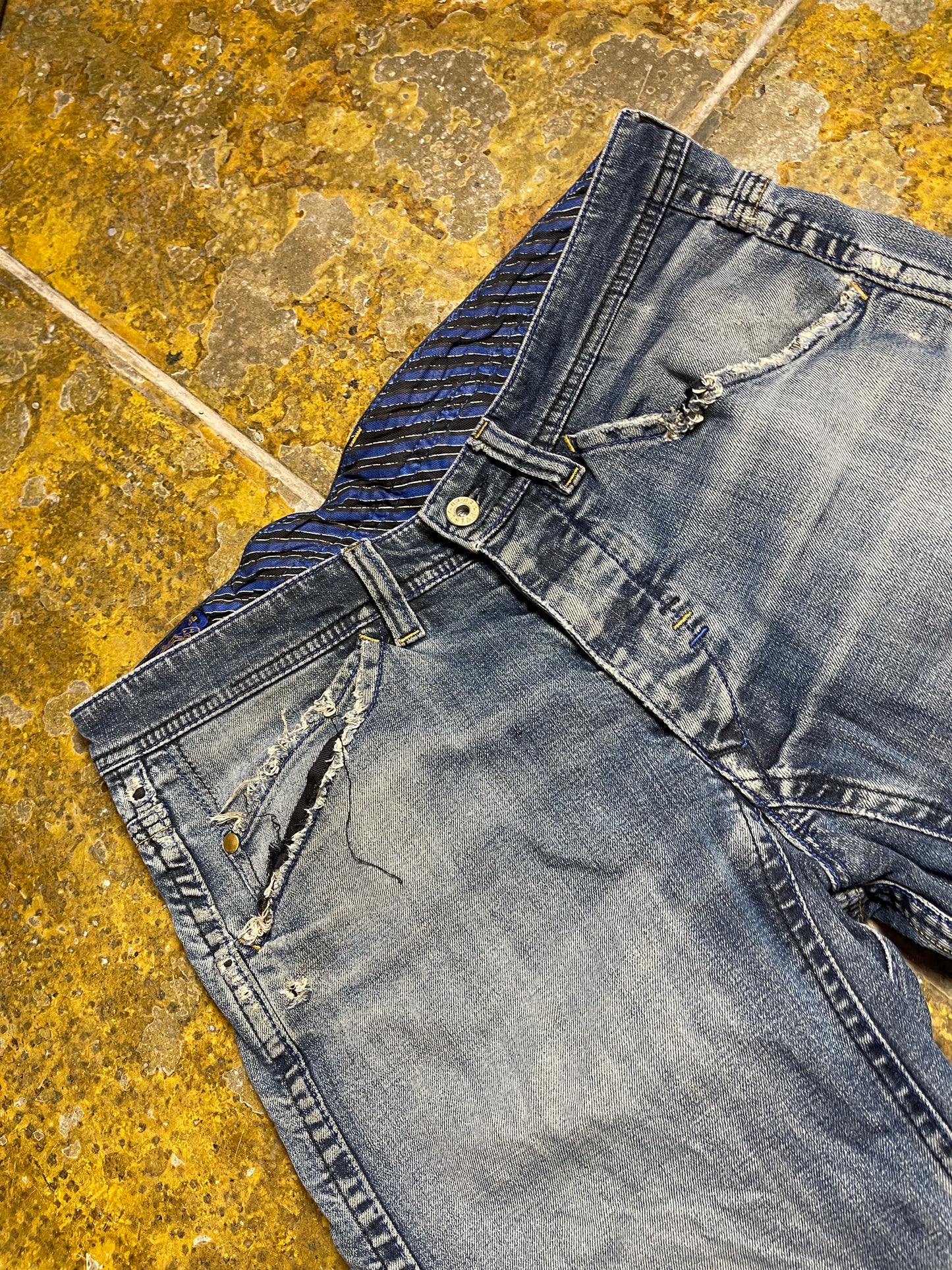 Evisu Denim Pants Bootcut Blue 2000s y2k Streetstyle - M/L