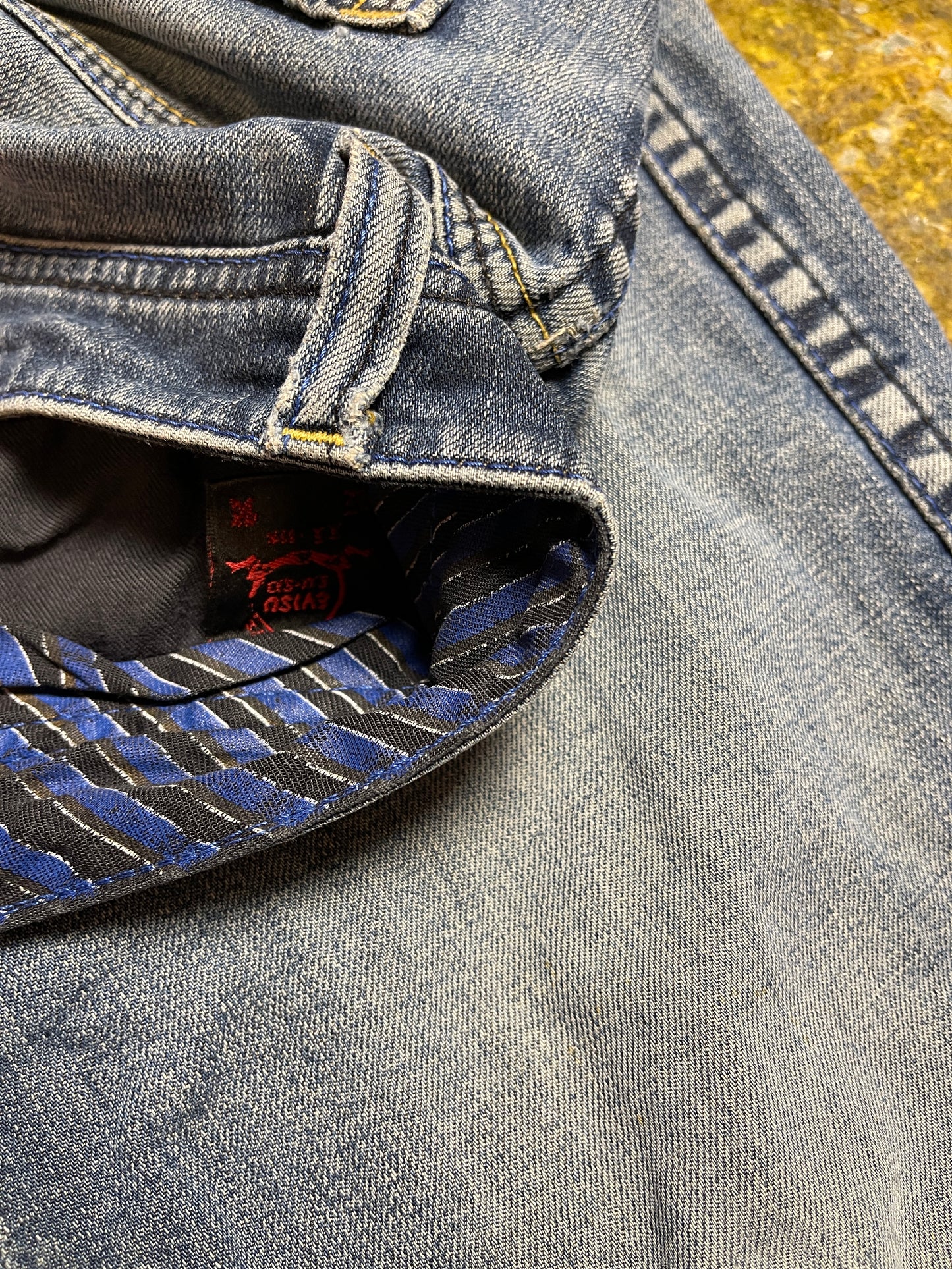 Evisu Denim Pants Bootcut Blue 2000s y2k Streetstyle - M/L