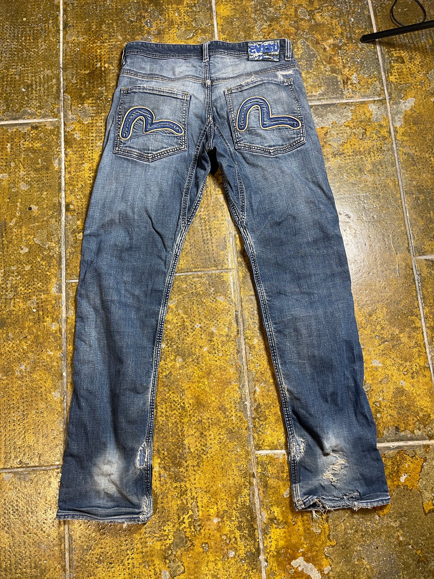 Evisu Denim Pants Bootcut Blue 2000s y2k Streetstyle - M/L