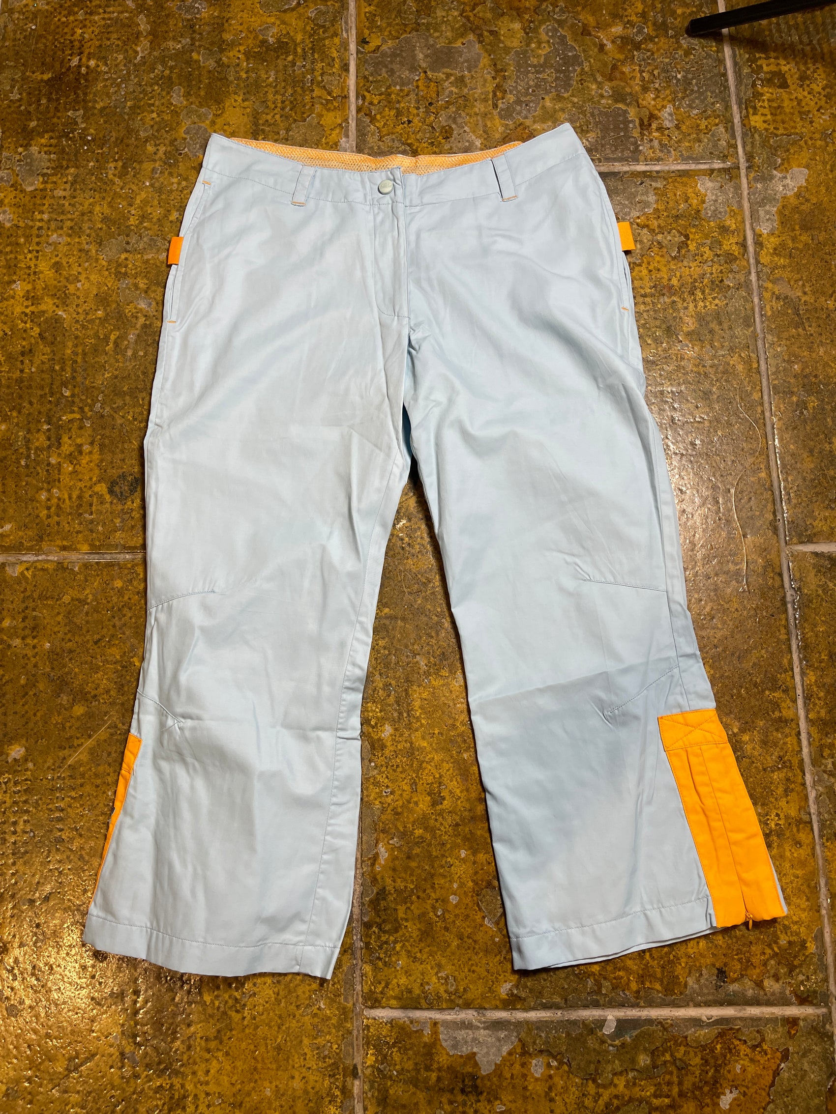 Mistral Capri Bermuda Pants Baby Blue Orange 2000s y2k - M