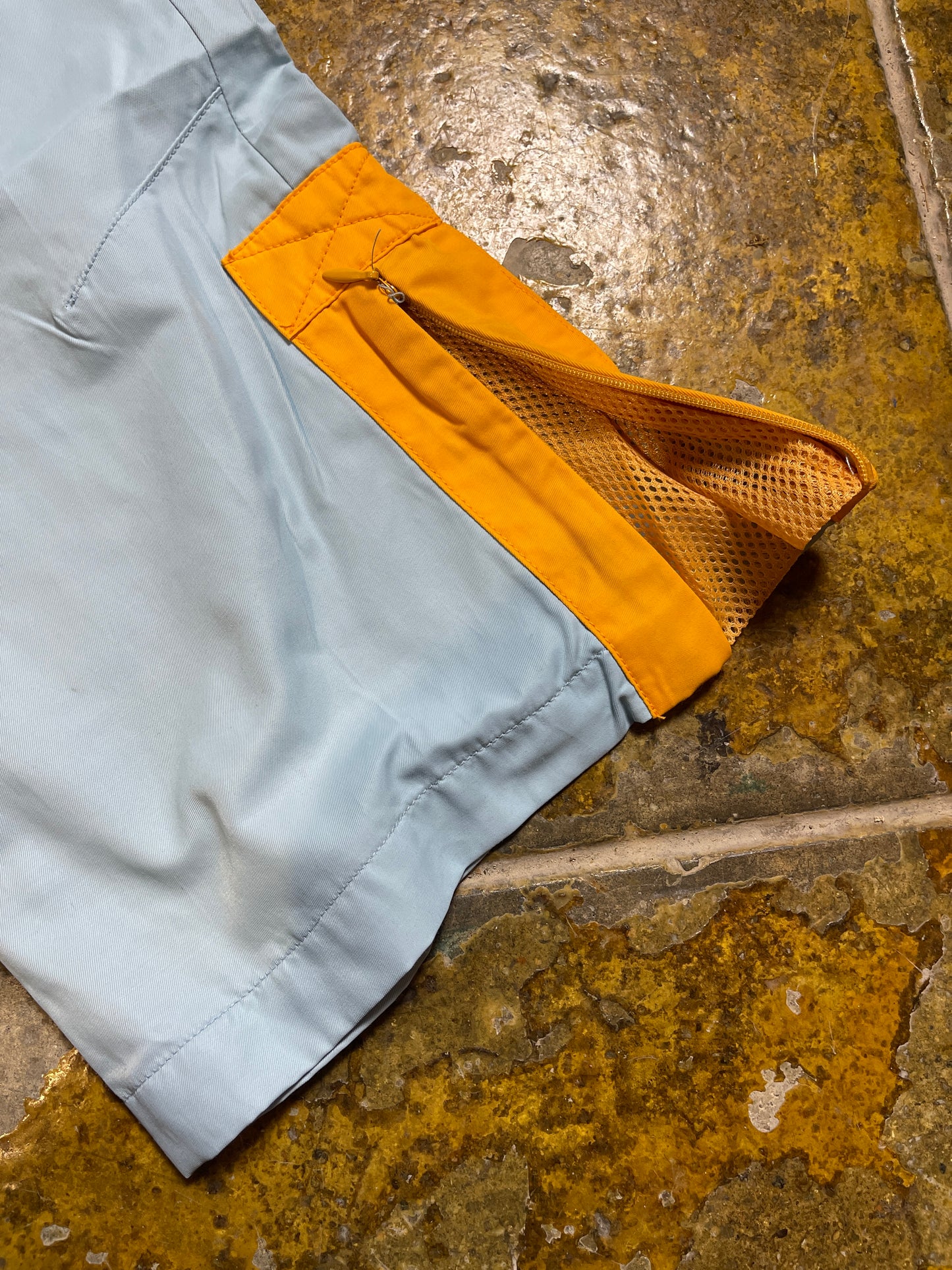 Mistral Capri Bermuda Pants Baby Blue Orange 2000s y2k - M