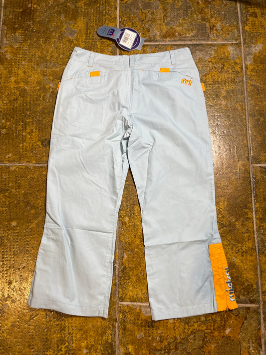 Mistral Capri Bermuda Pants Baby Blue Orange 2000s y2k - M