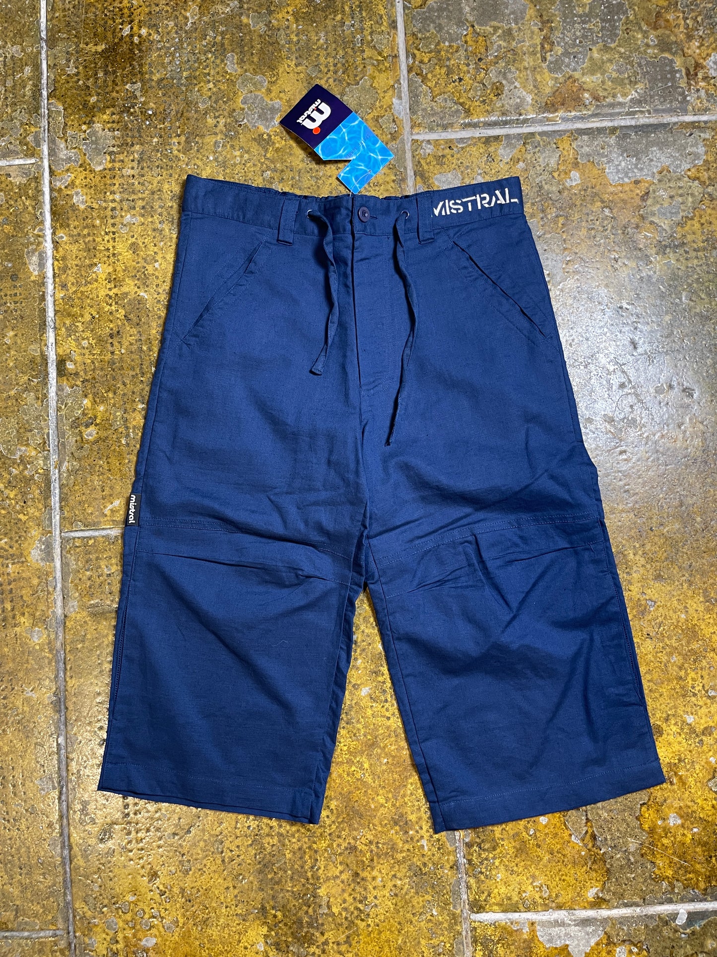 Mistral Capri Pants Shorts Navy 2000s y2k Deadstock - M