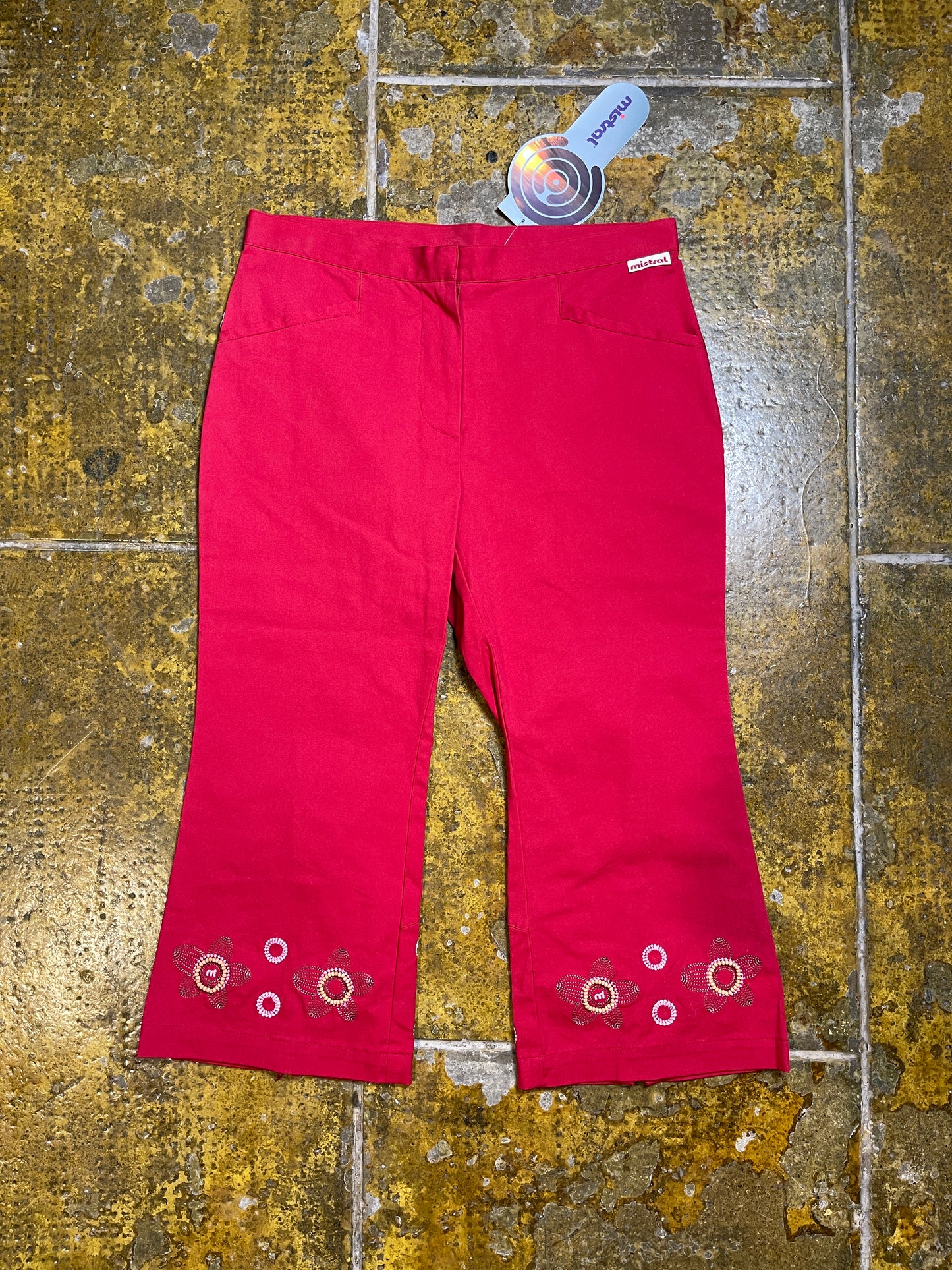 Mistral Capri Pants Red 2000s y2k Deadstock - M