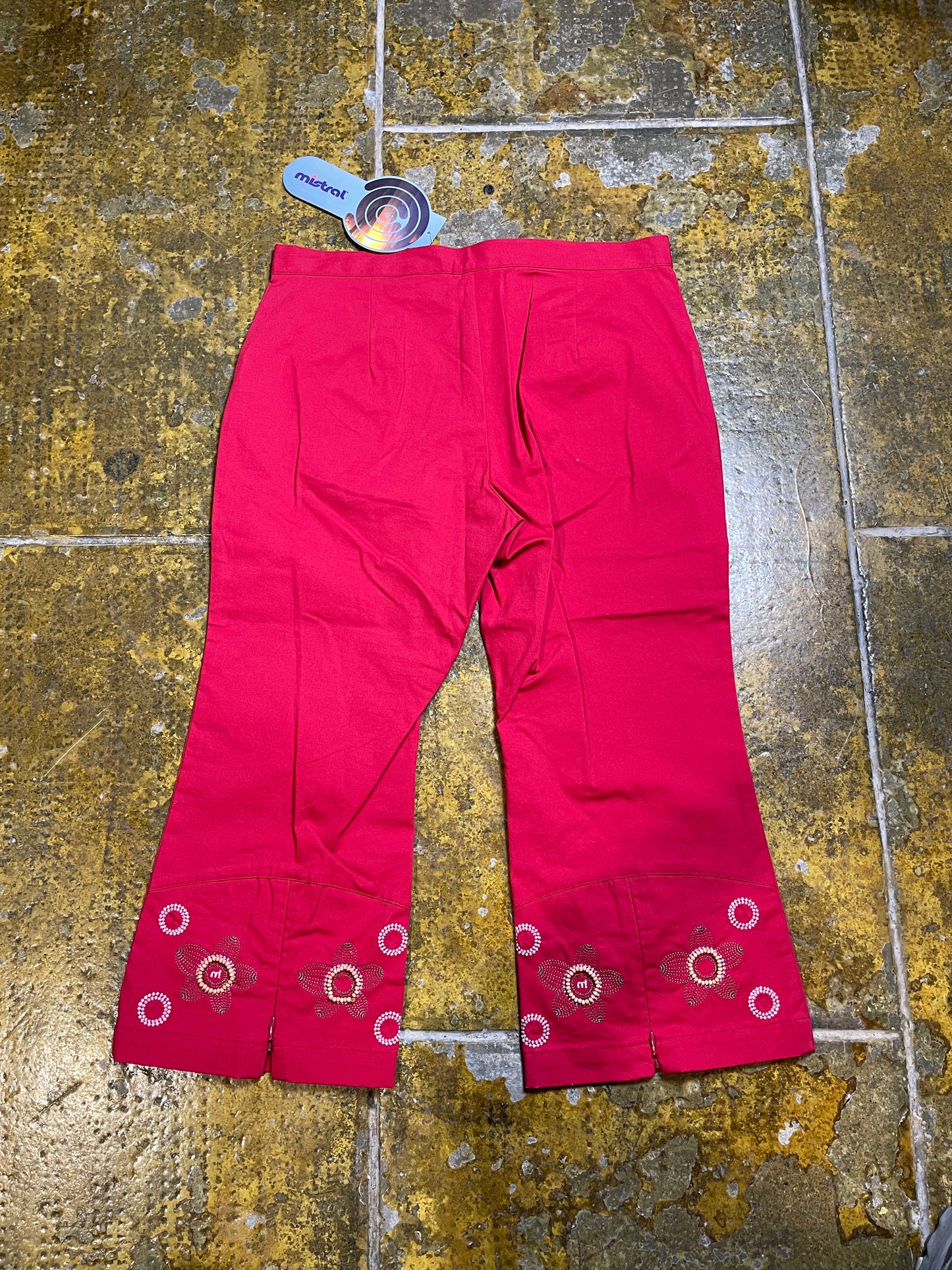 Mistral Capri Pants Red 2000s y2k Deadstock - M
