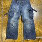 Capri Denim Pants Low Waist Blue 2000s y2k - S