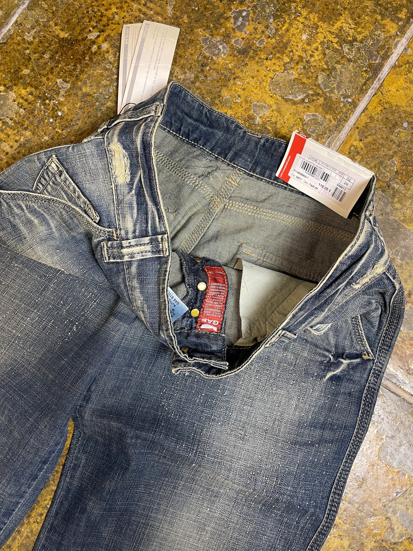 GAS Bootcut Low Waist Denim Pants Blue 2000s y2k Deadstock - M/L