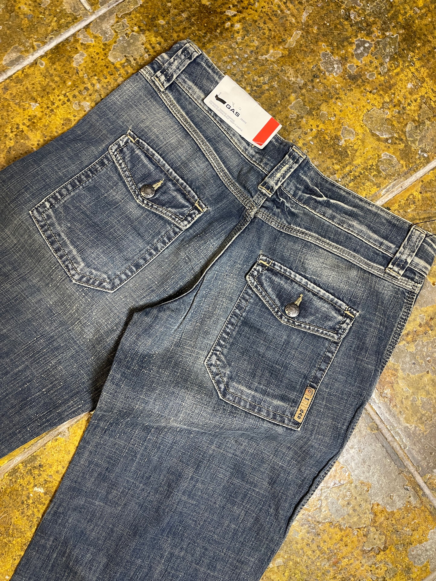 GAS Bootcut Low Waist Denim Pants Blue 2000s y2k Deadstock - M/L
