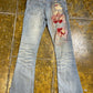 Miss Sixty Flared Low Waist Denim Pants Custom 2000s y2k - S/M